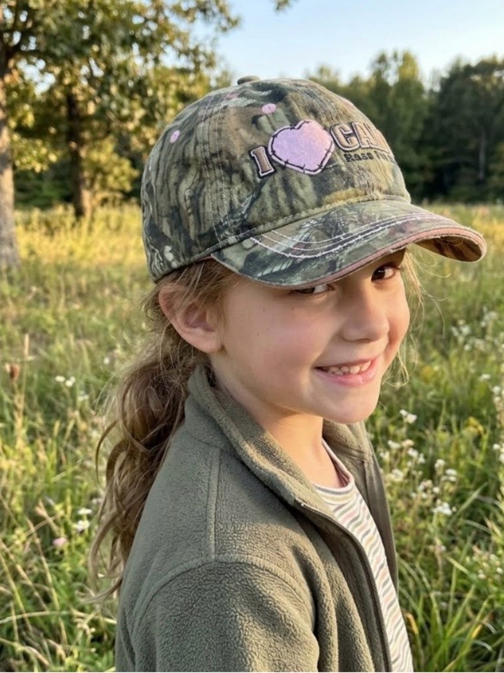 🧢🧡NWOT YOUTH Bass Pro Shops I love Camo Hat